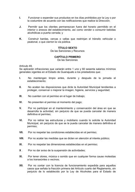 reglamento de uso y aprovechamiento de la vÃ­a ... - Guanajuato