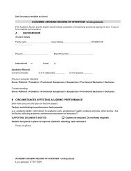 Academic Advisor Record of Interview: Undergraduate (pdf)