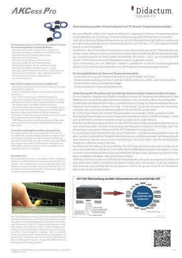 AKCP®  Sensor Temperatur (DCT00-8) für securityProbe Alarmsysteme von AKCess Pro®