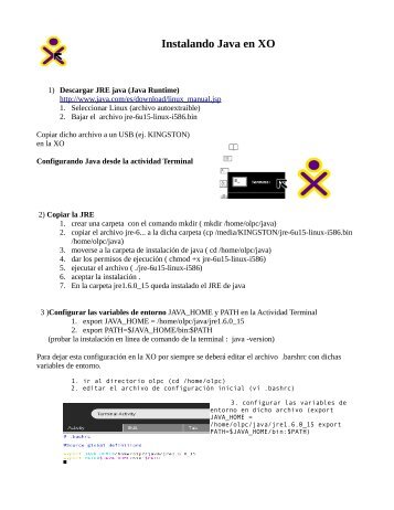 Instalando Java en XO