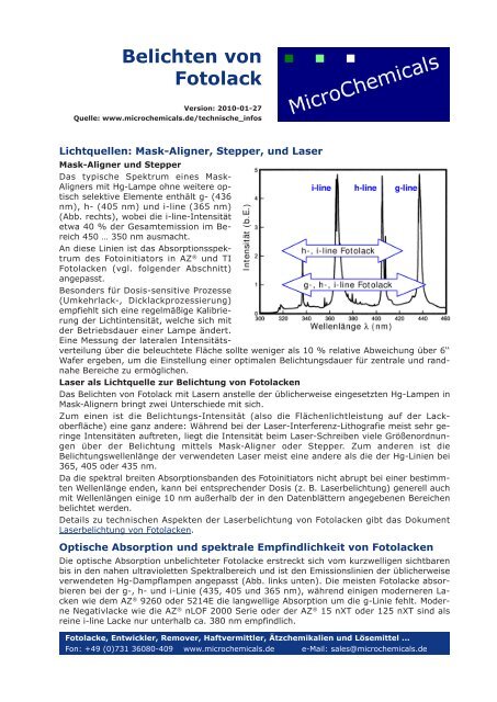 Belichten von Fotolack - MicroChemicals GmbH