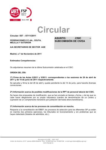 CIRCULAR 557.pdf - sac.csic.es