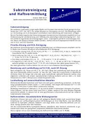 Substratreinigung und Haftvermittlung - MicroChemicals GmbH