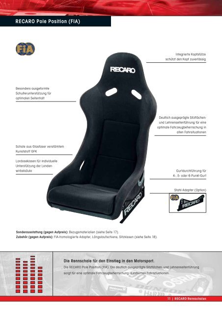 Katalog Recaro Rennschalen (PDF) - BSA Motorsport