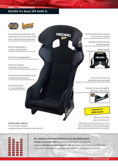 Katalog Recaro Rennschalen (PDF) - BSA Motorsport