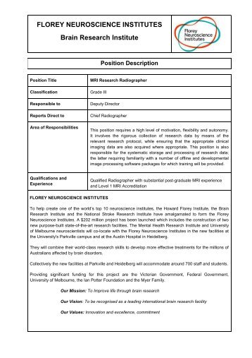 Position Description PDF â 80KB - Florey Institute