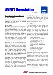AVERT Newsletter - The Florey Institute