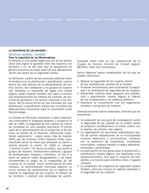 Una ciudad a la medida de las mujeres - ONU-HÃ¡bitat