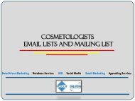   Permission based cosmetologists email list for improving ROI and profits