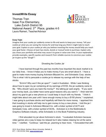 InvestWrite Essay Thomas Tran Isaac Fox Elementary ... - Econ Illinois