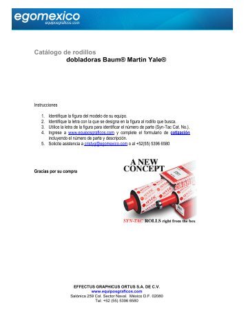 Catálogo de rodillos dobladoras Baum® Martin Yale - Egomexico