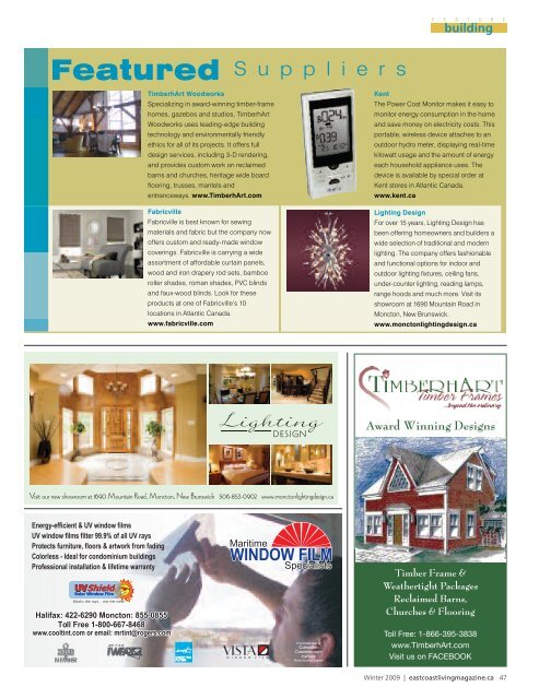 East Coast Living Magazine Article - Acorn Timber Frames Ltd.
