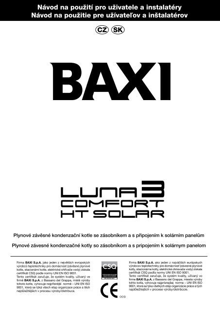 NÃ¡vod Luna Comfort HT Solar_CZ.pdf - Baxi