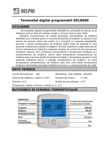 Termostat digital programabil DEL8600