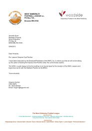 WEST KIMBERLEY FOOTBALL LEAGUE INC. PO ... - Shire of Broome