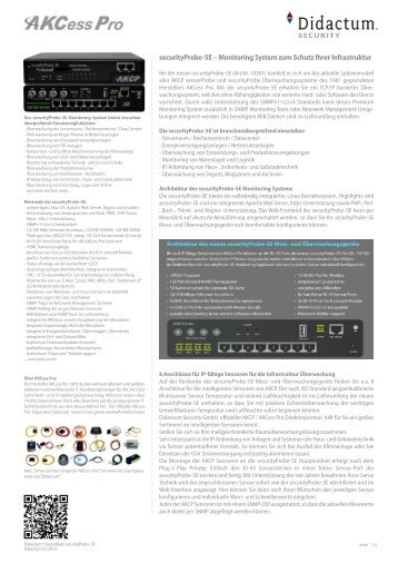 securityProbe-5E IT-Überwachungsgerät von AKCP - deutsches Datenblatt