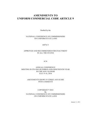 amendments to uniform commercial code article 9 - Gonzaga ...