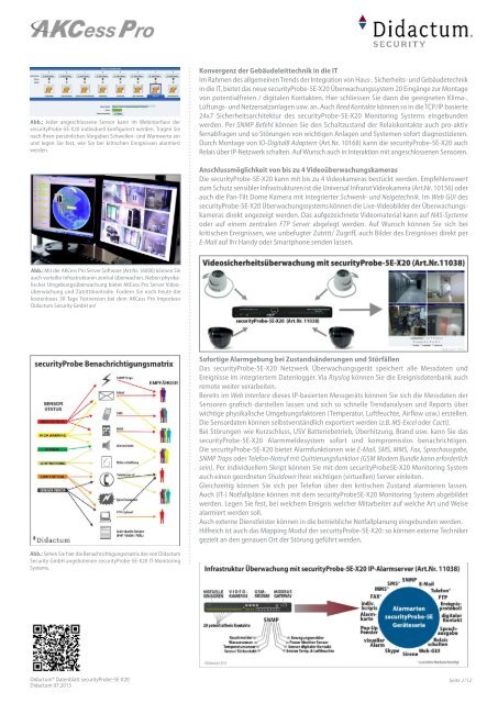 securityProbe 5E-X20 Rack-Monitoring-System von AKCP - deutsches Datenblatt