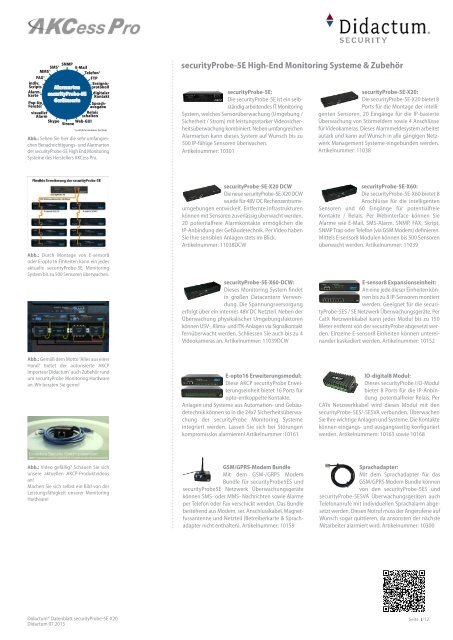 securityProbe 5E-X20 Rack-Monitoring-System von AKCP - deutsches Datenblatt