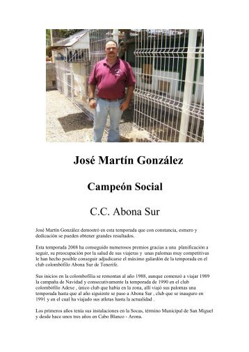 Jose MartÃ­n Gonzalez - Canarias Racing Pigeon