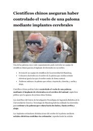 Implantes cerebrales en palomas - Canarias Racing Pigeon