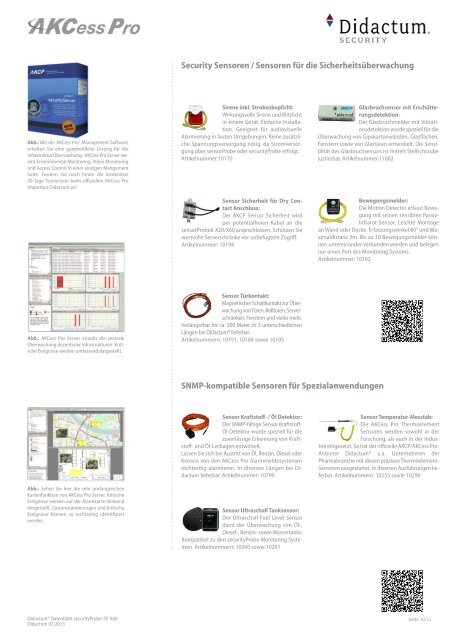 securityProbe 5E-X60 Serverraum Überwachung - deutsches AKCP Datenblatt