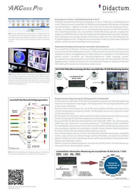 securityProbe 5E-X60 Serverraum Überwachung - deutsches AKCP Datenblatt