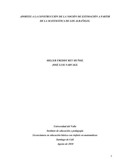 aportes a la construcciÃ³n de la nociÃ³n de estimaciÃ³n a partir de la ...