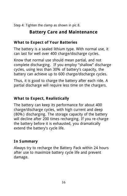 XB-310Li Electric Folding Mountain Bike Owner's Manual - X-Treme