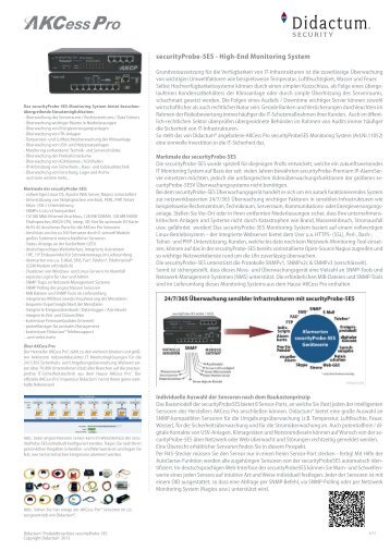 securityProbe 5E Standard von AKCP - deutschsprachiges AKCP Datenblatt