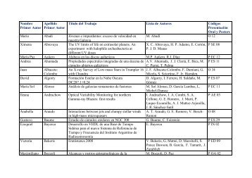 Listado Trabajos y areas.pdf - observatorio astronómico félix aguilar