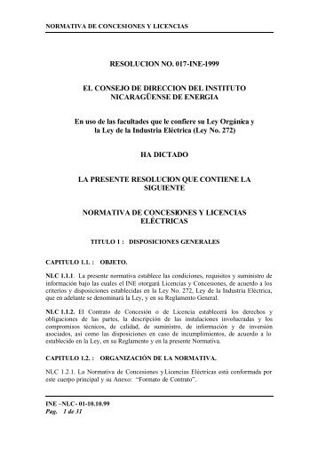 Normativa de Concesiones y Licencias - Mem