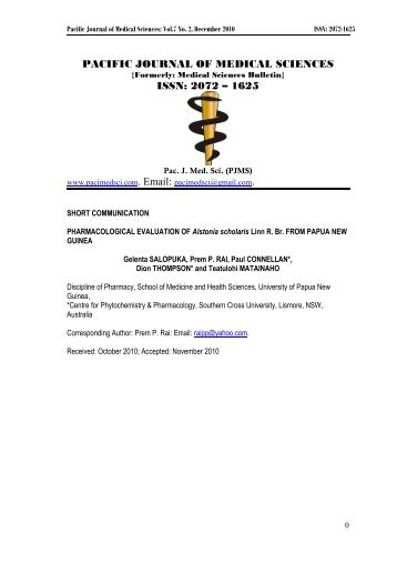 PHARMACOLOGICAL EVALUATION OF Alstonia scholaris Linn R ...