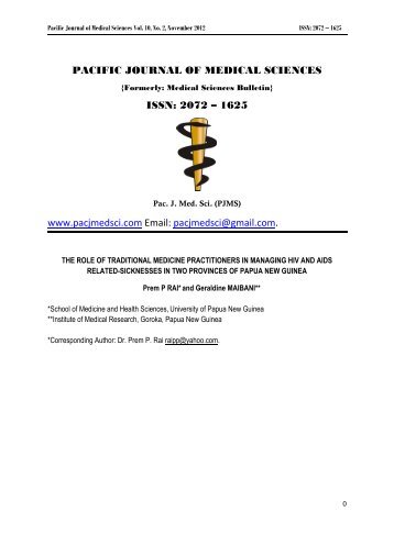 The Role of Traditional Medicine Practitioners in Managing HIV and ...