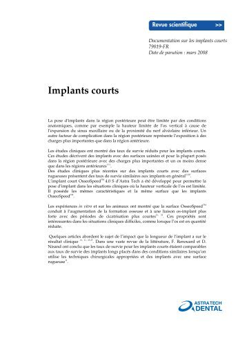 Implants courts - Astra Tech