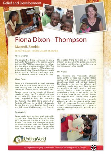 Fiona Dixon - Thompson - UnitingWorld
