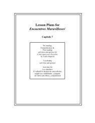 Lesson Plans for Encuentros Maravillosos - Bravisimo.net