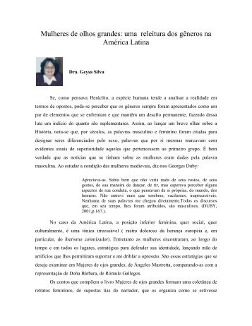 Mulheres de olhos grandes: uma releitura dos gÃªneros na AmÃ©rica ...