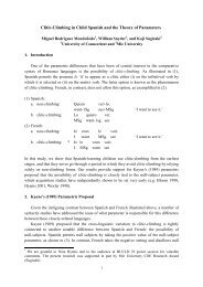 Clitic-Climbing in Child Spanish and the Theory of Parameters