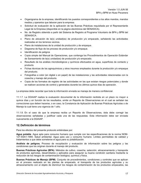 Protocolo voluntario para la implementación de Buenas ... - Senasica