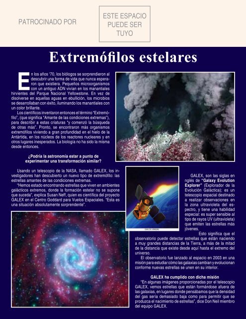 Extremófilos estelares - Espacio Profundo