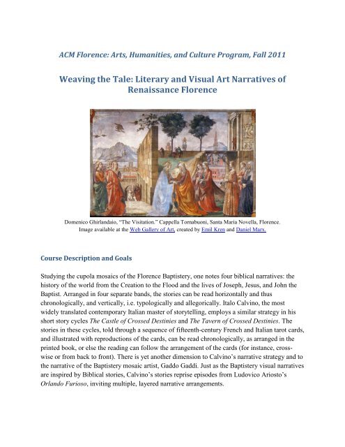 Weaving the Tale: Literary and Visual Art Narratives of Renaissance ...