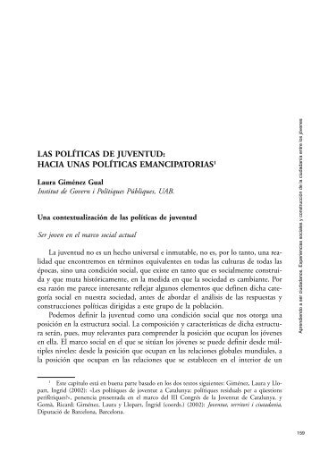 hacia unas políticas emancipatorias. Laura Giménez - Injuve