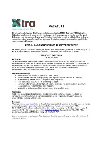 VACATURE - Welzijn Haagse Hout