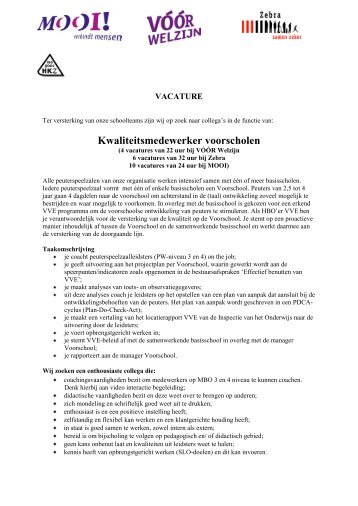 INTERNE VACATURE - Welzijn Haagse Hout