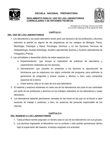 Reglamento de Laboratorios Curriculares y ... - ENP 8 - UNAM