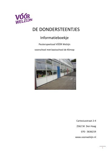 DE DONDERSTEENTJES - Welzijn Haagse Hout