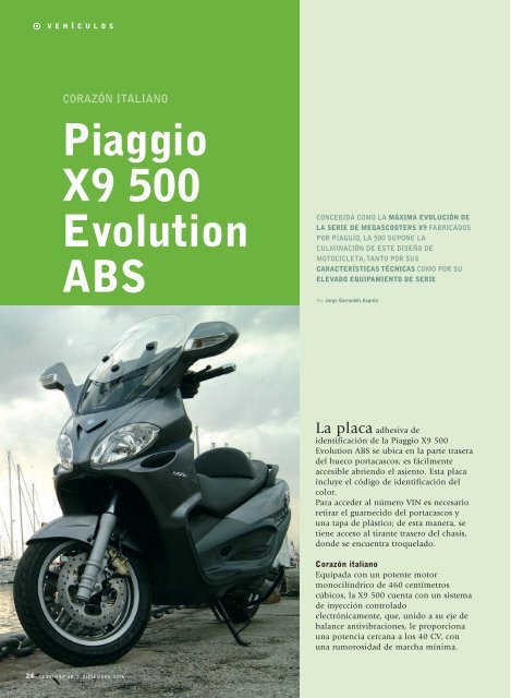 Piaggio X9 500 Evolution ABS - Revista Cesvimap