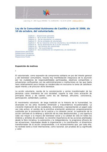 Ley de Voluntariado cultural - Segovia 2016