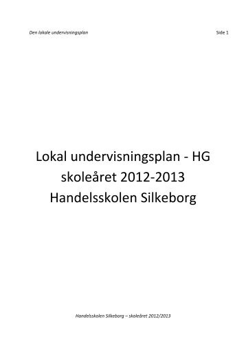 Den lokale undervisningsplan - Handelsskolen Silkeborg